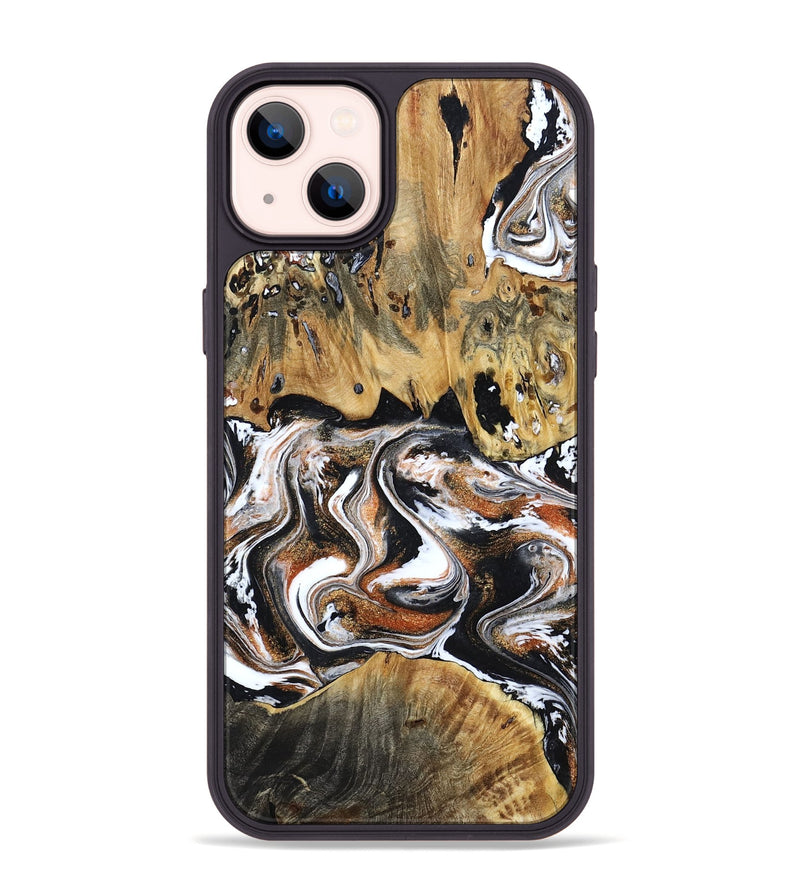 iPhone 14 Plus Wood Phone Case - Lorene (Black & White, 799641)