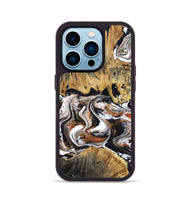 iPhone 14 Pro Wood Phone Case - Lorene (Black & White, 799641)