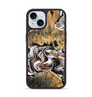 iPhone 15 Wood Phone Case - Lorene (Black & White, 799641)