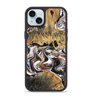 iPhone 15 Plus Wood Phone Case - Lorene (Black & White, 799641)