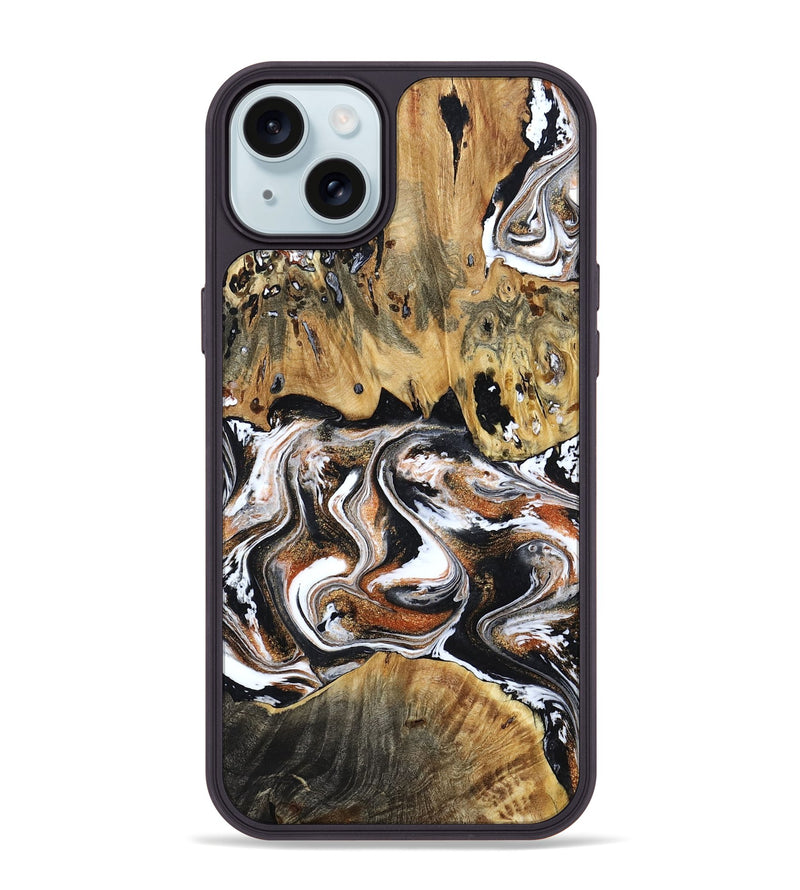 iPhone 15 Plus Wood Phone Case - Lorene (Black & White, 799641)