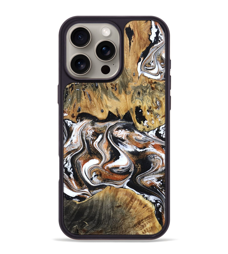 iPhone 16 Pro Max Wood Phone Case - Lorene (Black & White, 799641)