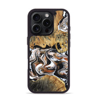 iPhone 16 Pro Wood Phone Case - Lorene (Black & White, 799641)