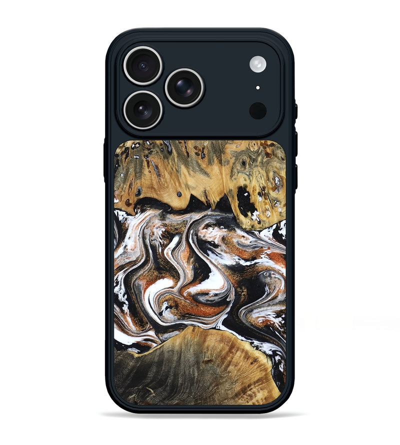 iPhone 17 Pro Max Wood Phone Case - Lorene (Black & White, 799641)