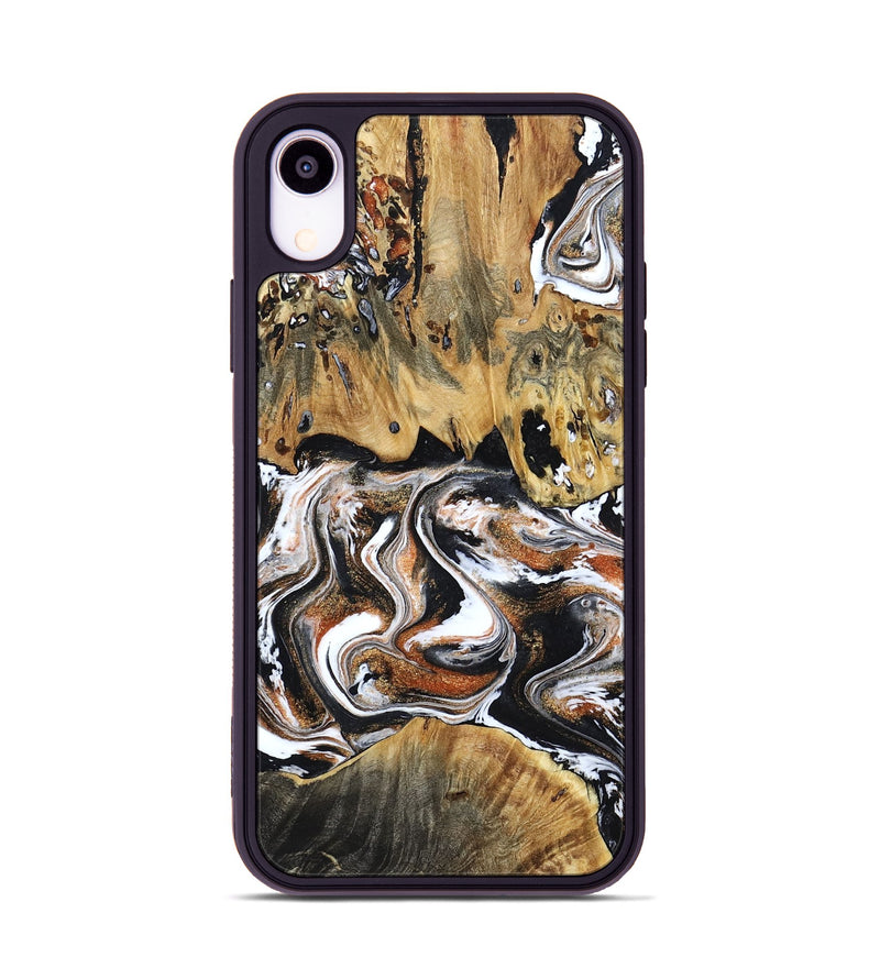 iPhone Xr Wood Phone Case - Lorene (Black & White, 799641)