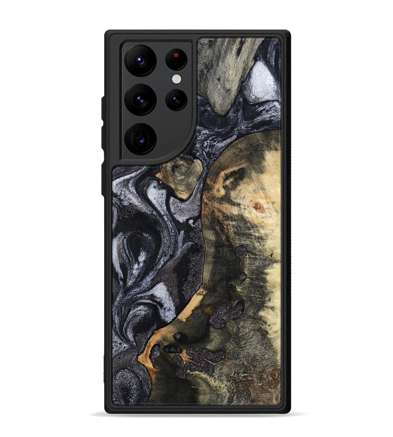 Galaxy S22 Ultra Wood Phone Case - Rikki (Black & White, 799642)