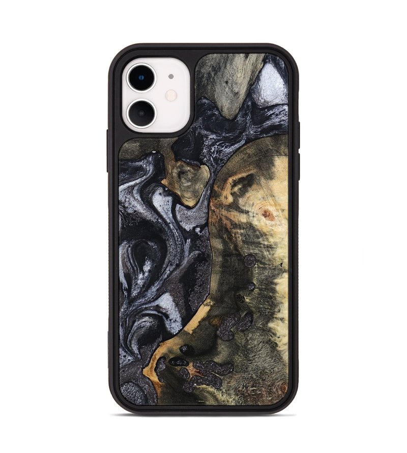 iPhone 11 Wood Phone Case - Rikki (Black & White, 799642)