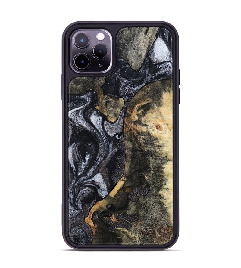 iPhone 11 Pro Max Wood Phone Case - Rikki (Black & White, 799642)