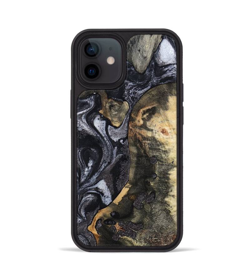 iPhone 12 Wood Phone Case - Rikki (Black & White, 799642)