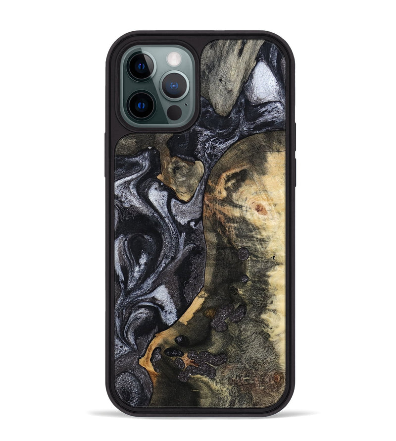 iPhone 12 Pro Max Wood Phone Case - Rikki (Black & White, 799642)