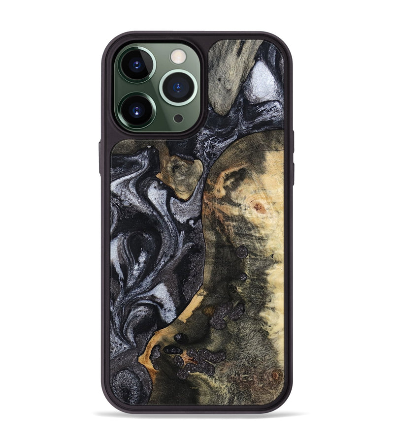 iPhone 13 Pro Max Wood Phone Case - Rikki (Black & White, 799642)