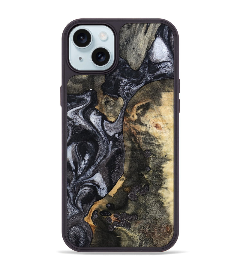 iPhone 15 Plus Wood Phone Case - Rikki (Black & White, 799642)
