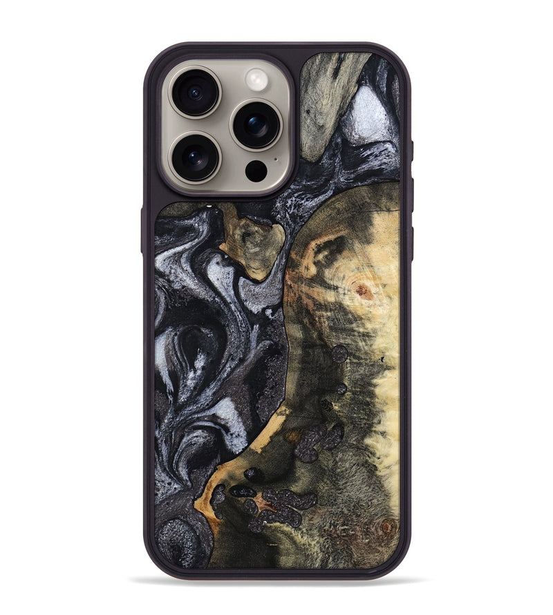 iPhone 15 Pro Max Wood Phone Case - Rikki (Black & White, 799642)