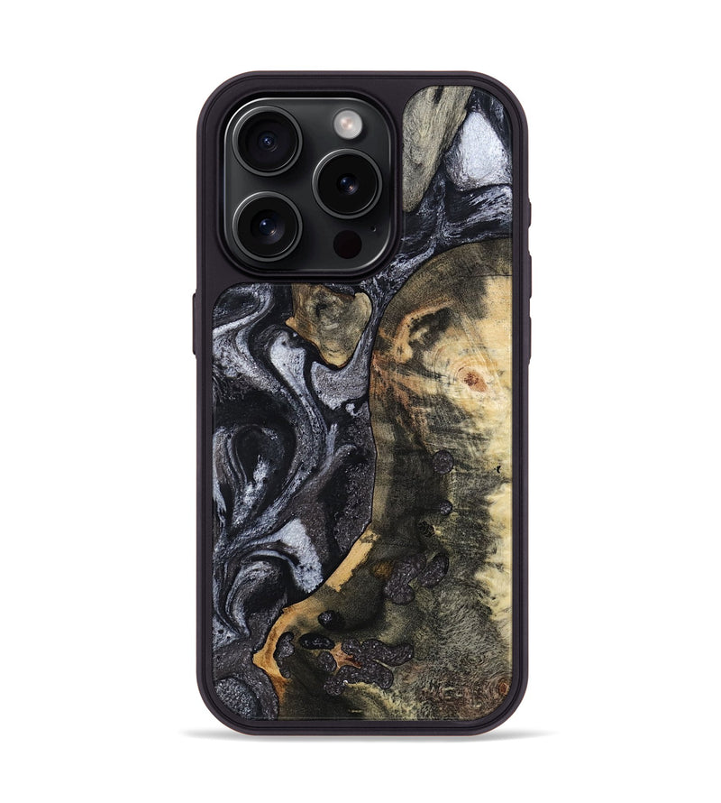 iPhone 15 Pro Wood Phone Case - Rikki (Black & White, 799642)