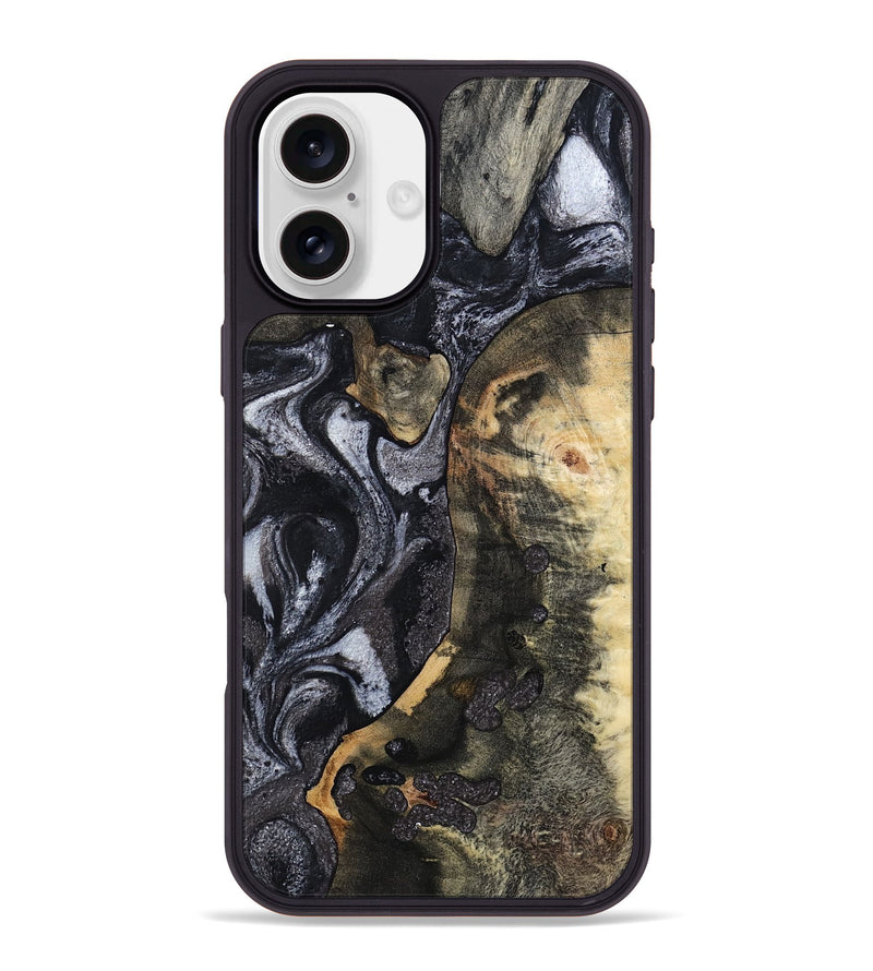 iPhone 16 Plus Wood Phone Case - Rikki (Black & White, 799642)