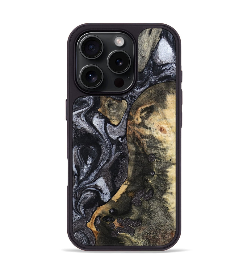 iPhone 16 Pro Wood Phone Case - Rikki (Black & White, 799642)