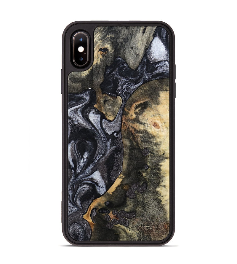 iPhone Xs Max Wood Phone Case - Rikki (Black & White, 799642)