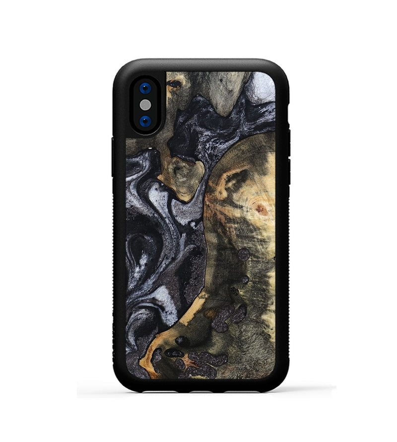 iPhone Xs Wood Phone Case - Rikki (Black & White, 799642)
