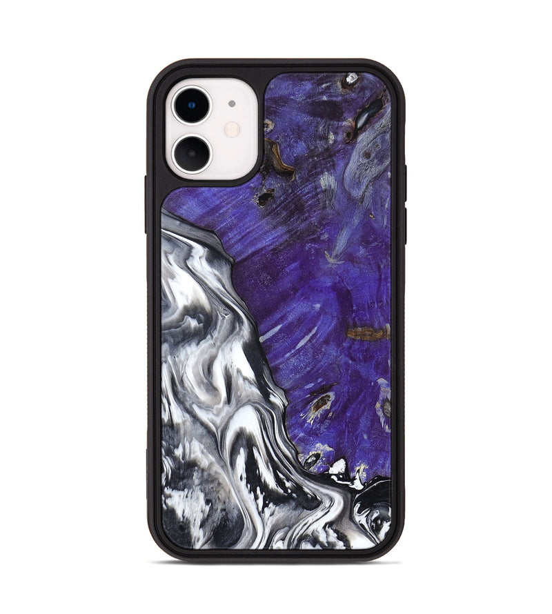 iPhone 11 Wood Phone Case - Alison (Black & White, 799643)