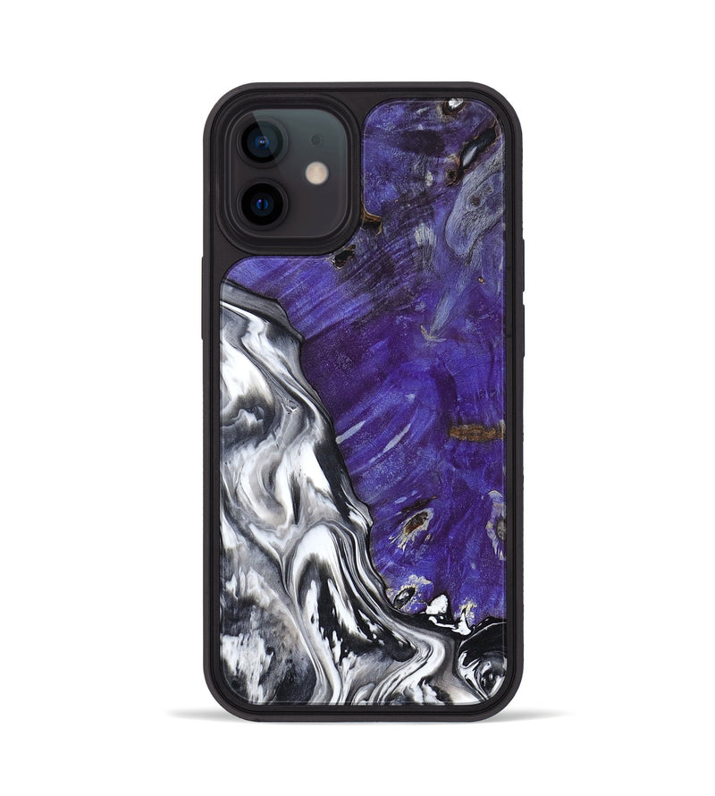 iPhone 12 Wood Phone Case - Alison (Black & White, 799643)