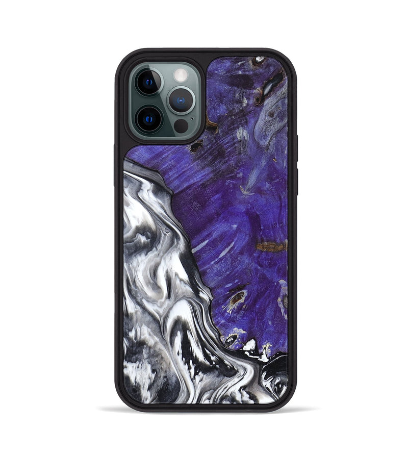 iPhone 12 Pro Wood Phone Case - Alison (Black & White, 799643)