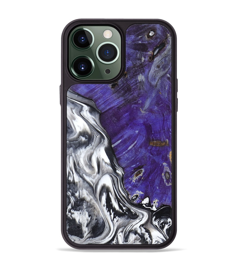 iPhone 13 Pro Max Wood Phone Case - Alison (Black & White, 799643)