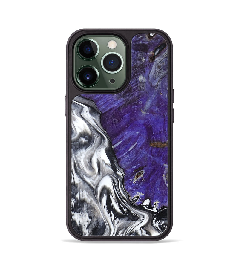 iPhone 13 Pro Wood Phone Case - Alison (Black & White, 799643)