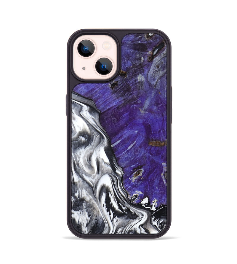 iPhone 14 Wood Phone Case - Alison (Black & White, 799643)