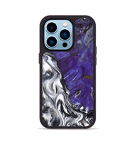 iPhone 14 Pro Wood Phone Case - Alison (Black & White, 799643)