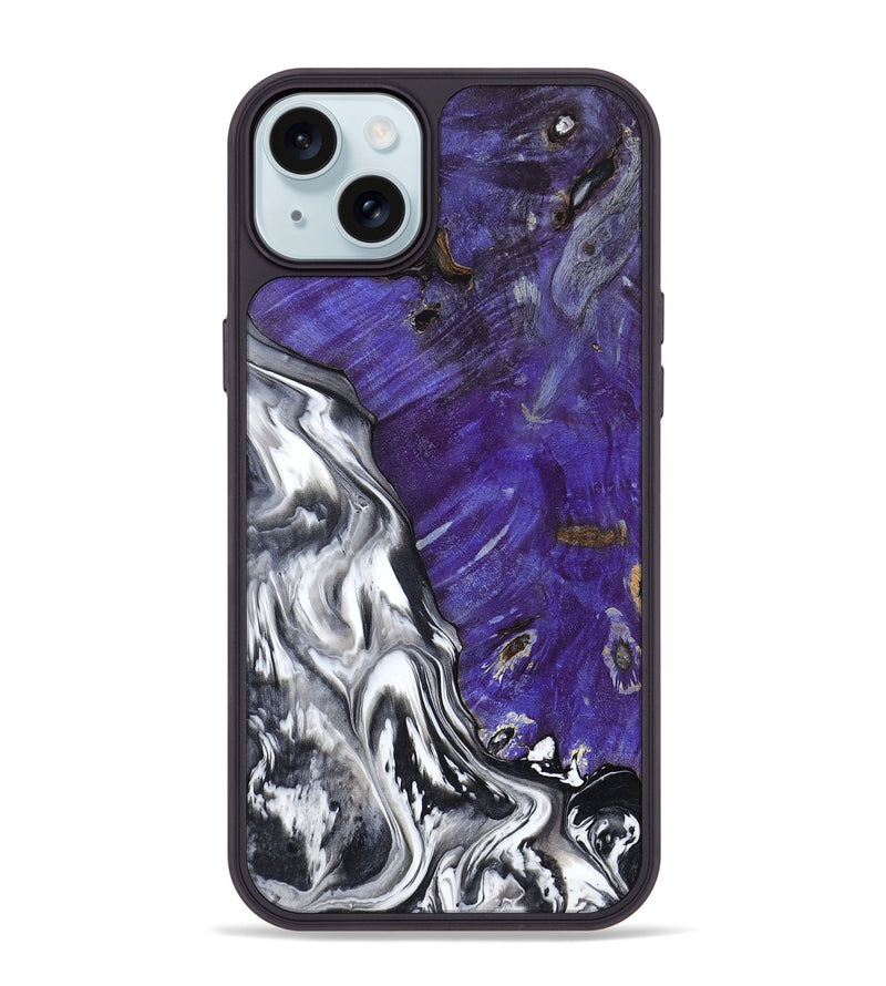 iPhone 15 Plus Wood Phone Case - Alison (Black & White, 799643)