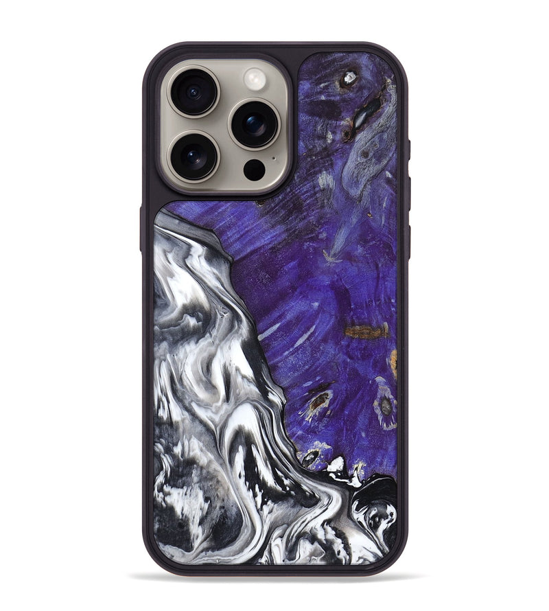 iPhone 15 Pro Max Wood Phone Case - Alison (Black & White, 799643)