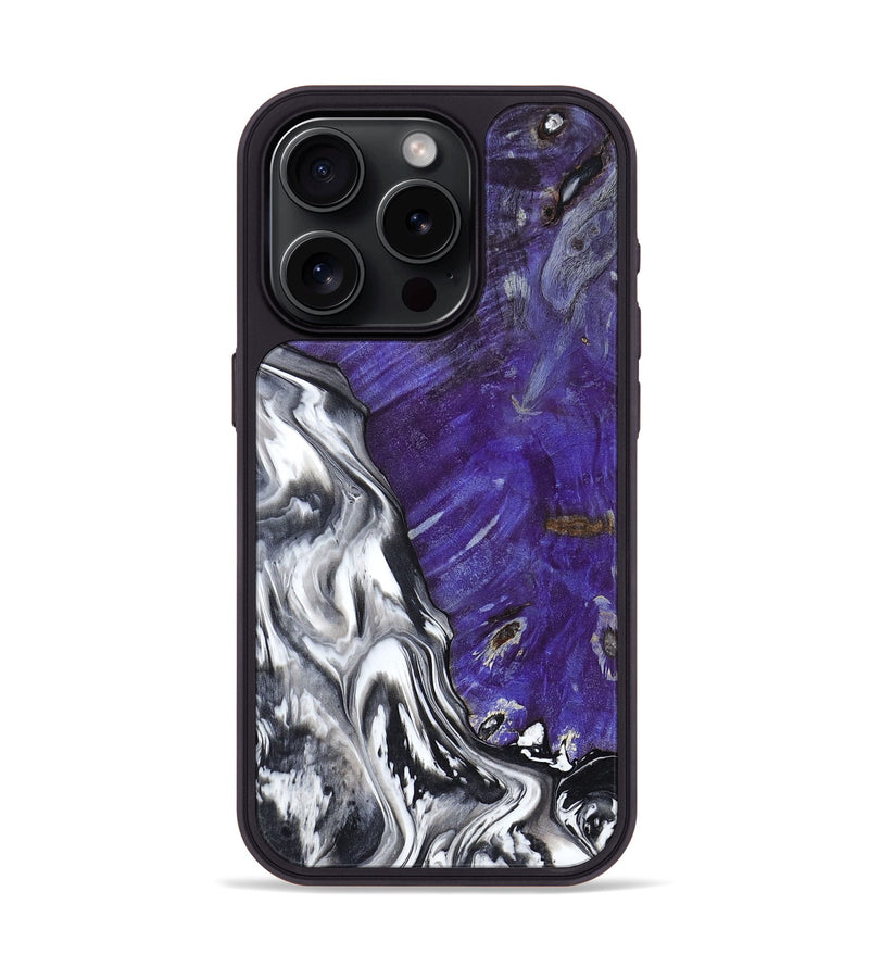 iPhone 15 Pro Wood Phone Case - Alison (Black & White, 799643)