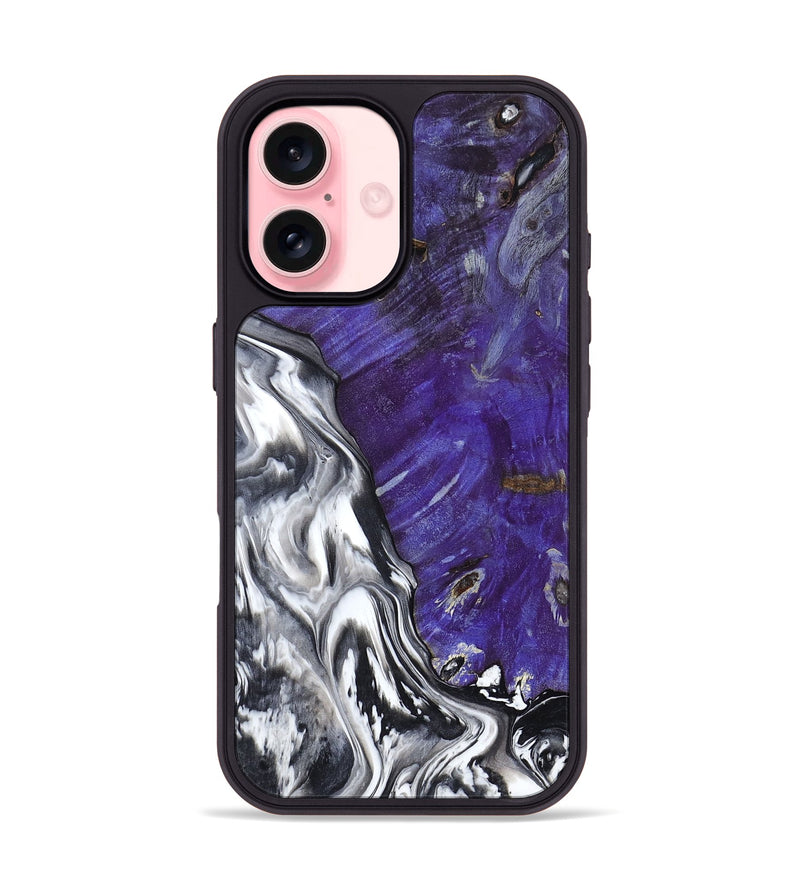 iPhone 16 Wood Phone Case - Alison (Black & White, 799643)