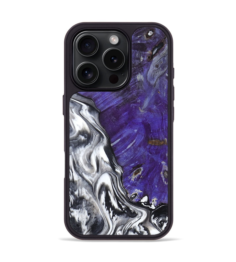 iPhone 16 Pro Wood Phone Case - Alison (Black & White, 799643)