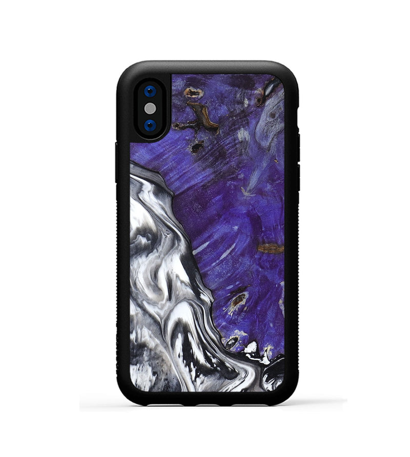 iPhone Xs Wood Phone Case - Alison (Black & White, 799643)