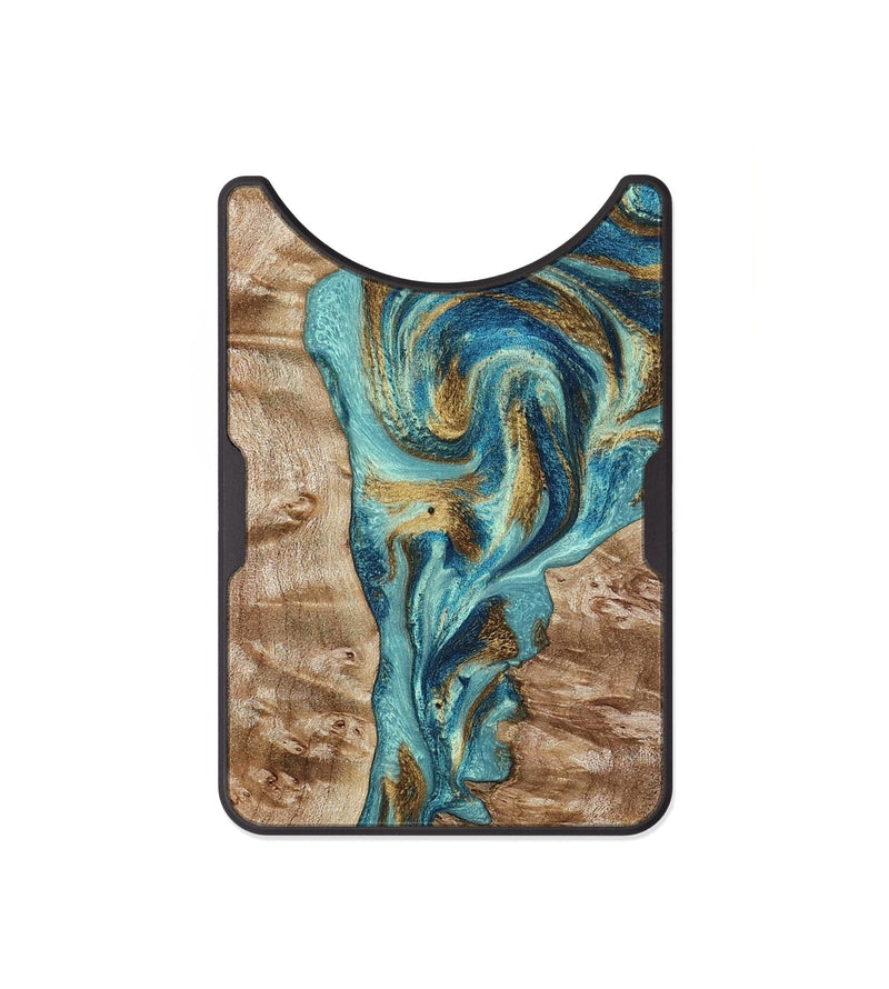 Alloy Wood Wallet - Sharen (Teal & Gold, 799645)