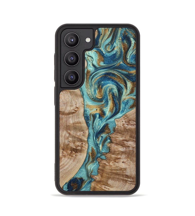 Galaxy S23 Wood Phone Case - Sharen (Teal & Gold, 799645)