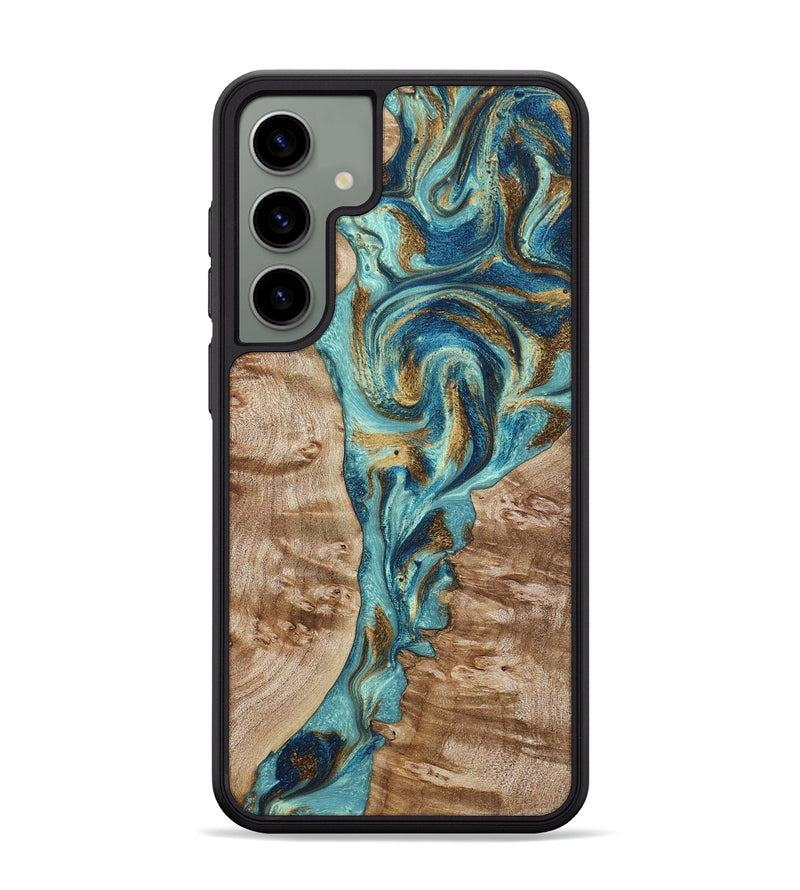 Galaxy S24 Plus Wood Phone Case - Sharen (Teal & Gold, 799645)