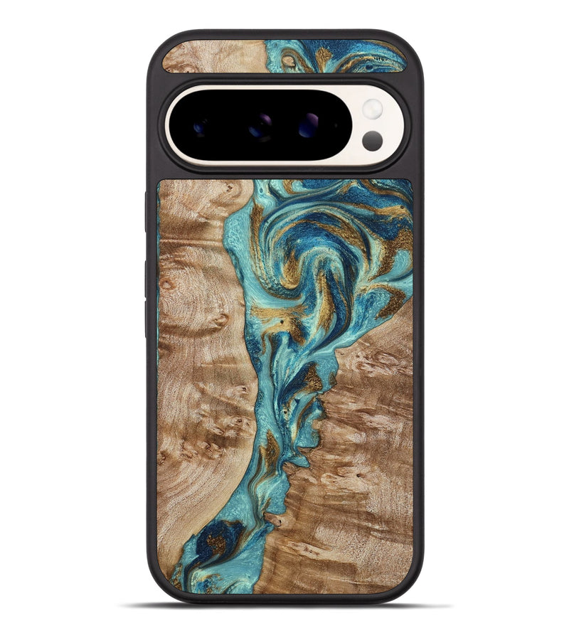 Pixel 9 Pro XL Wood Phone Case - Sharen (Teal & Gold, 799645)