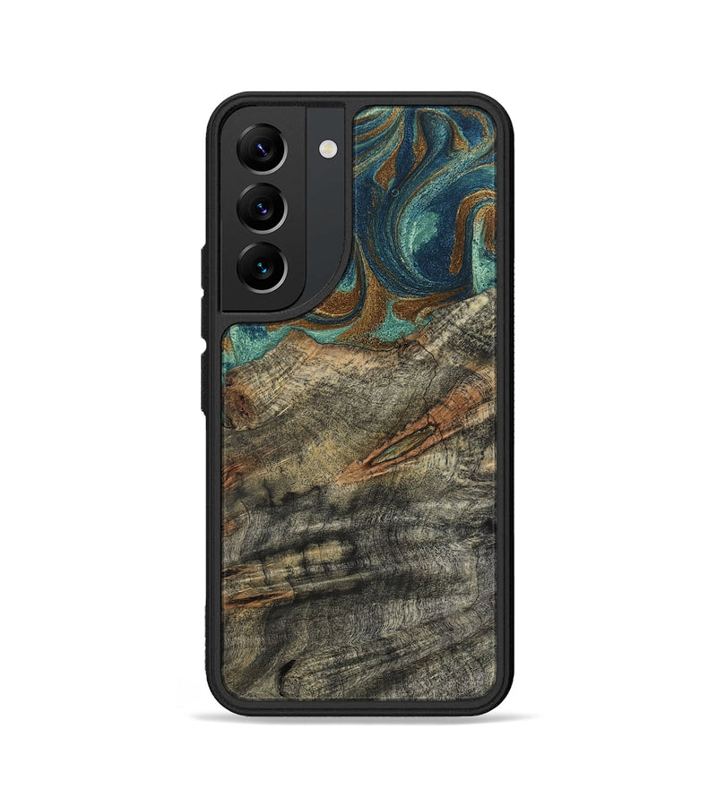 Galaxy S22 Wood Phone Case - Malcolm (Teal & Gold, 799646)