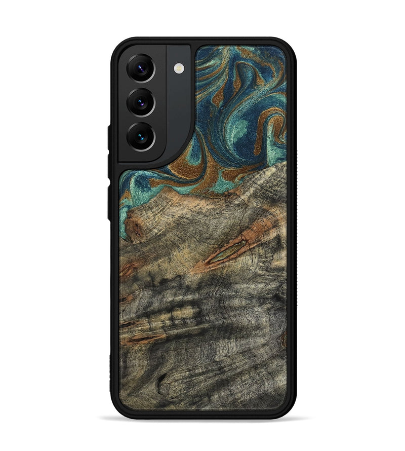 Galaxy S22 Plus Wood Phone Case - Malcolm (Teal & Gold, 799646)