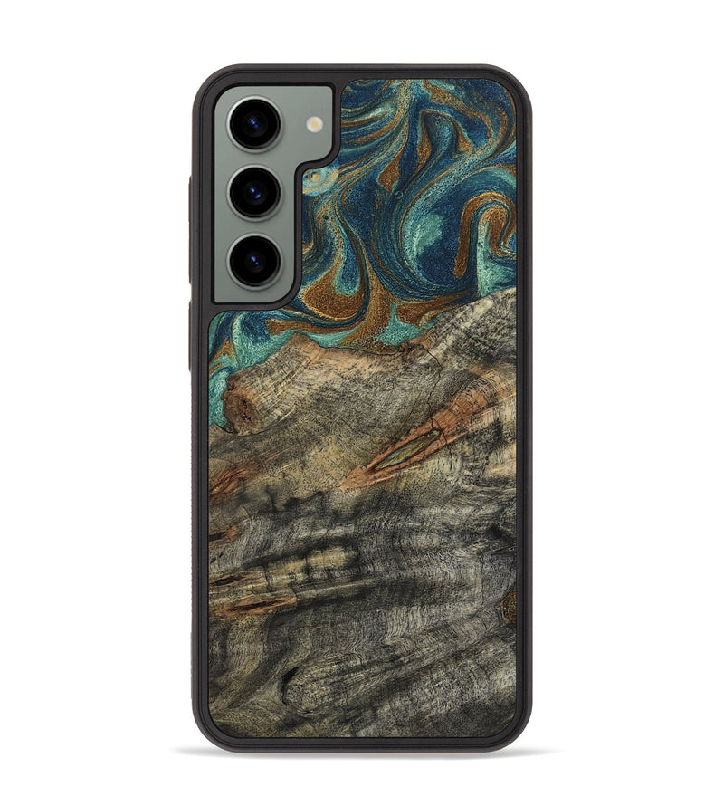 Galaxy S23 Plus Wood Phone Case - Malcolm (Teal & Gold, 799646)