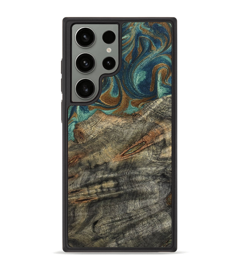 Galaxy S23 Ultra Wood Phone Case - Malcolm (Teal & Gold, 799646)