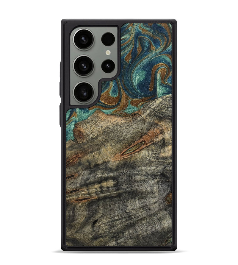 Galaxy S24 Ultra Wood Phone Case - Malcolm (Teal & Gold, 799646)