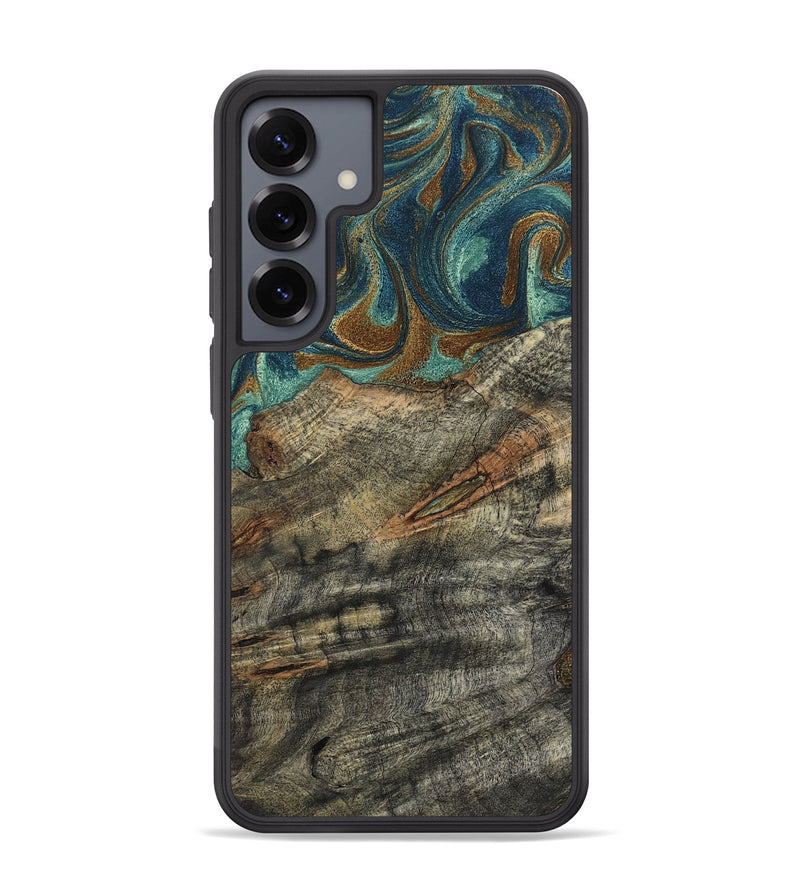 Galaxy S25 Plus Wood Phone Case - Malcolm (Teal & Gold, 799646)
