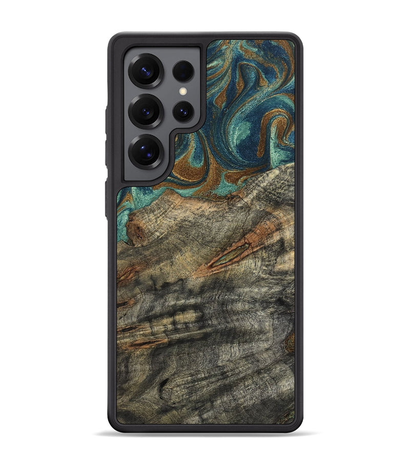 Galaxy S25 Ultra Wood Phone Case - Malcolm (Teal & Gold, 799646)