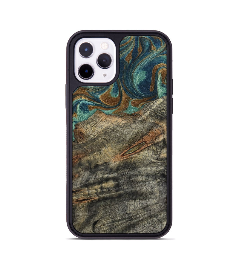 iPhone 11 Pro Wood Phone Case - Malcolm (Teal & Gold, 799646)
