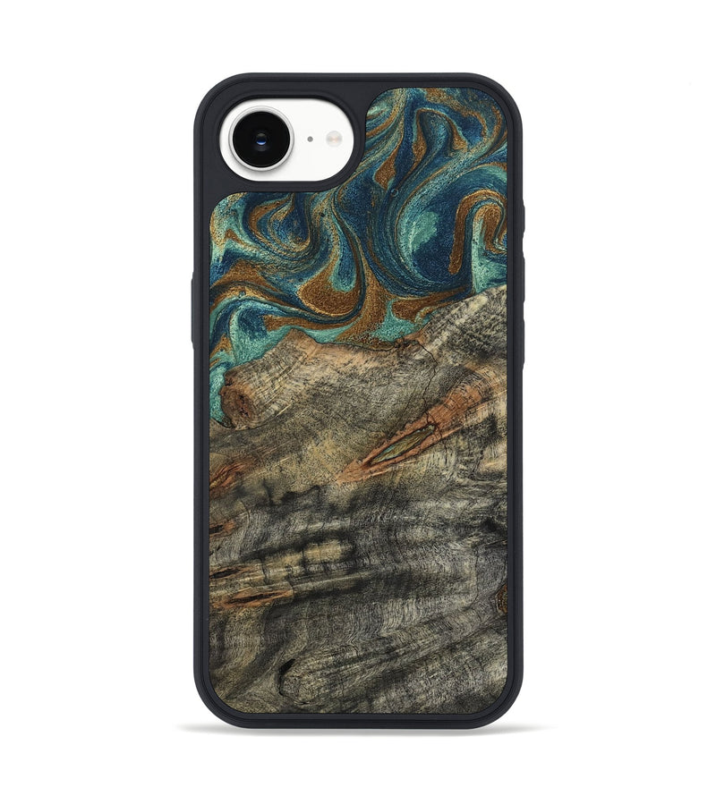 iPhone 16e Wood Phone Case - Malcolm (Teal & Gold, 799646)