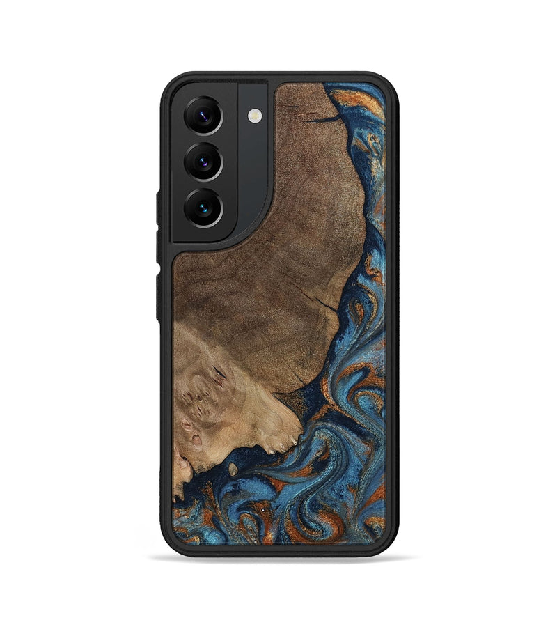 Galaxy S22 Wood Phone Case - Zyair (Teal & Gold, 799647)