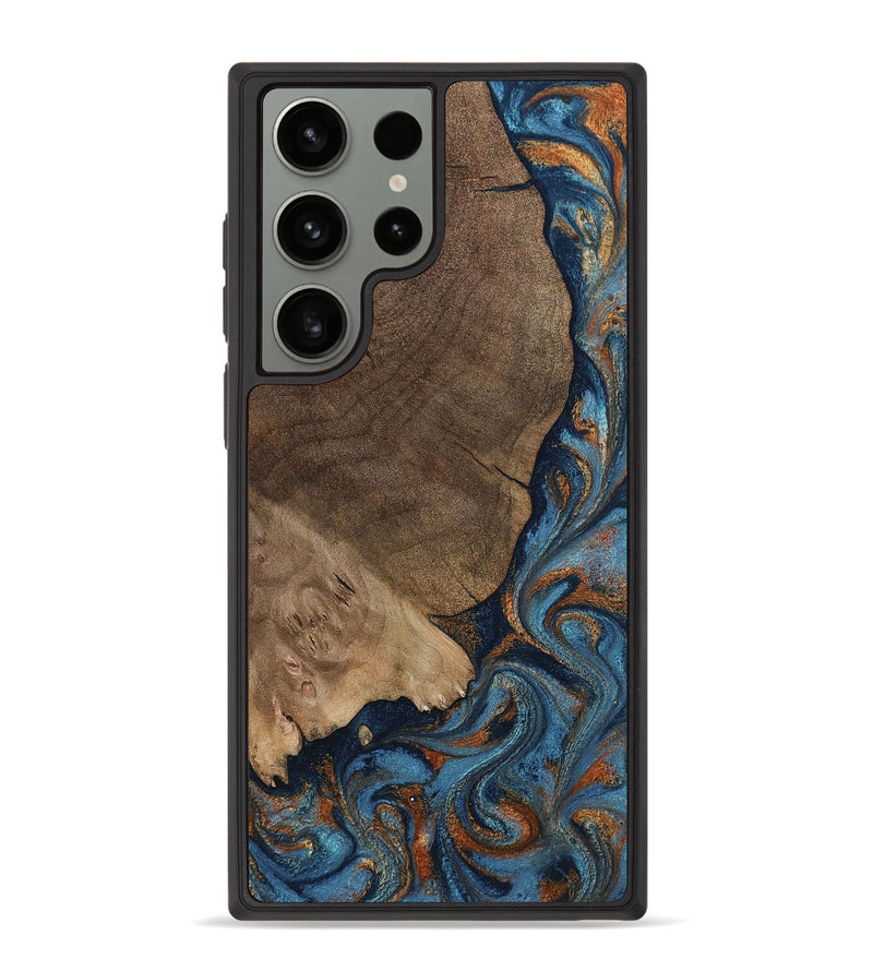 Galaxy S23 Ultra Wood Phone Case - Zyair (Teal & Gold, 799647)